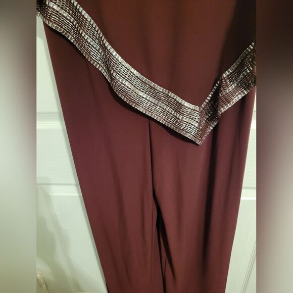 SLNY foil trim asymmetrical pop over jumpsuit - Picture 7 of 9